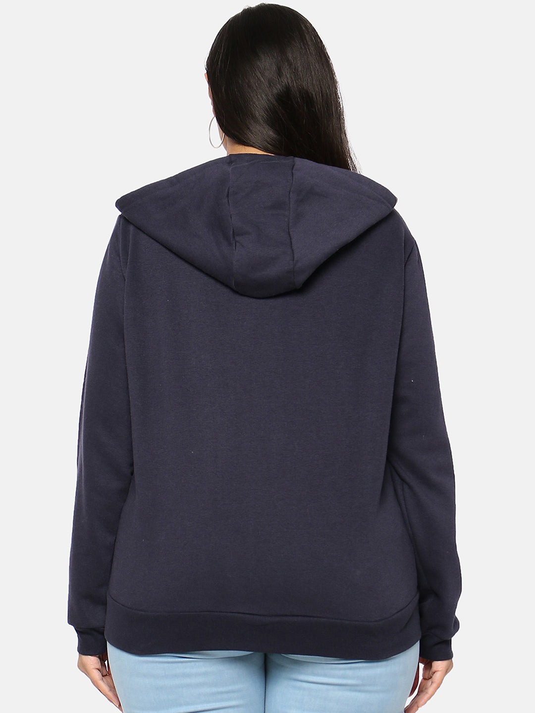 Solid Stylish Casual Hooded Sweatshirt