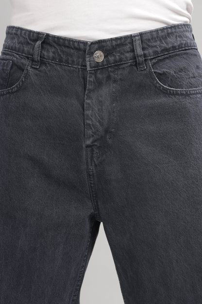 Plain Baggy Dark Grey Jeans
