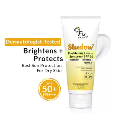 Fixderma Fixderma Shadow Brightening Cream Sunscreen SPF50 PA+++ UVA/UVB,Reduce Tan & Brightens- 50gm