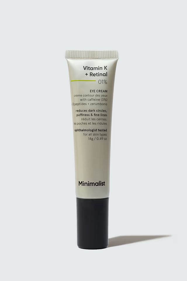 Minimalist Vitamin K + Retinal 01% Eye Cream For Under-Eye Dark Circles & Puffiness 14 GRAM