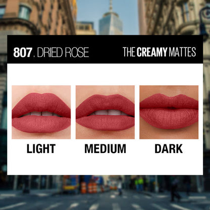 Maybelline New York Color Sensational Creamy Matte Lipstick - 807 Dried Rose 3.9000000953674316 GRAM