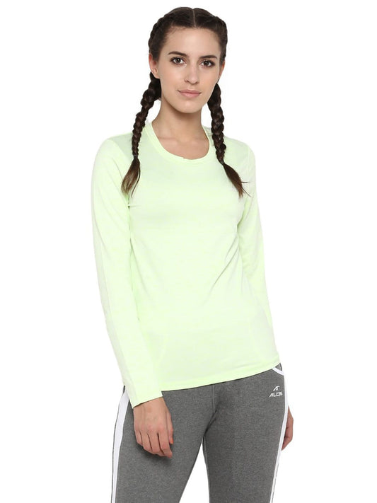 Alcis Women Green Solid Round Neck T-shirt ADRILST0G18-S