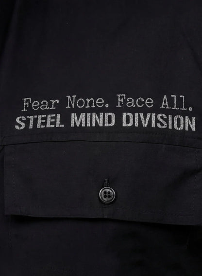 Adro Mens Cotton Twill Cargo Shirt Black| Stylish Outdoor Travel Shirt