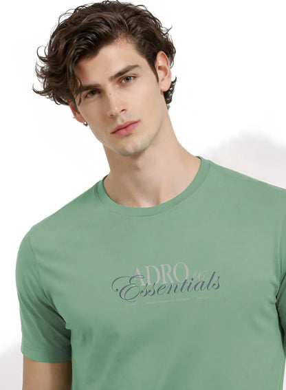 Adro Printed T Shirt for Men | 180 GSM Cotton Lycra | Regular Fit  Printed T-Shirt | Soft Breathable Fabric | Tshirts for men | Graphic Print Tee