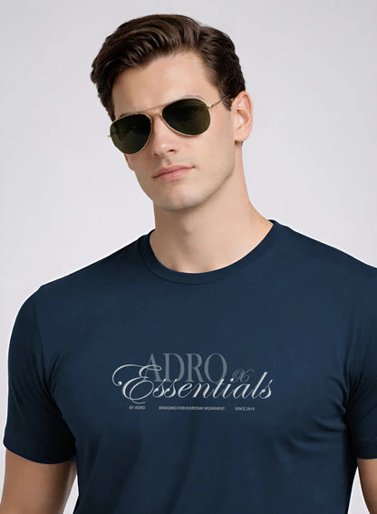 Adro Printed T Shirt for Men | 180 GSM Cotton Lycra | Regular Fit Printed T-Shirt | Soft Breathable Fabric | Tshirts for men | Graphic Print Tee