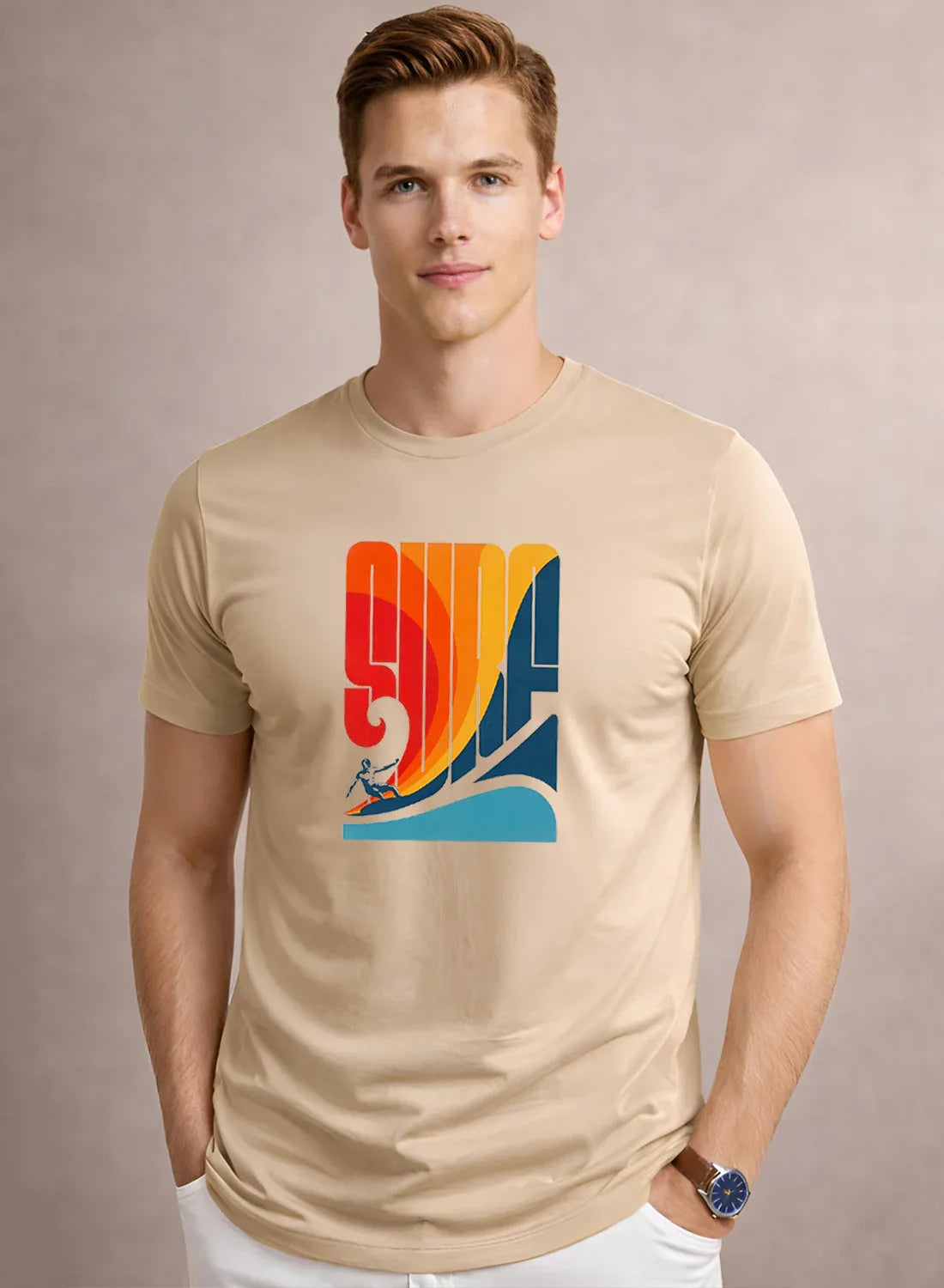 Adro Mens Printed TShirt | 180 GSM Cotton Regular Fit T-shirt | Lightweight Casual T shirt for Travel, Work From Home & Weekends