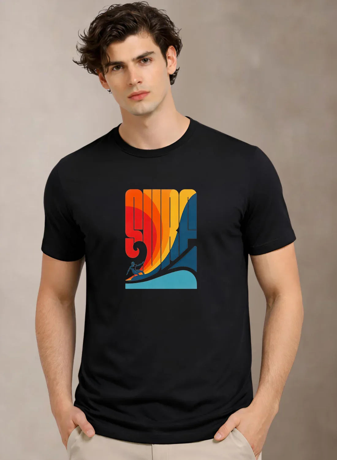Adro Mens Printed TShirt | 180 GSM Cotton Regular Fit T-shirt | Lightweight Casual T shirt for Travel, Work From Home & Weekends