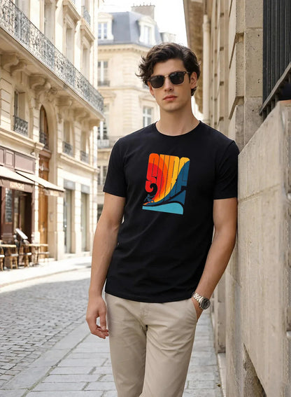 Adro Mens Printed TShirt | 180 GSM Cotton Regular Fit T-shirt | Lightweight Casual T shirt for Travel, Work From Home & Weekends