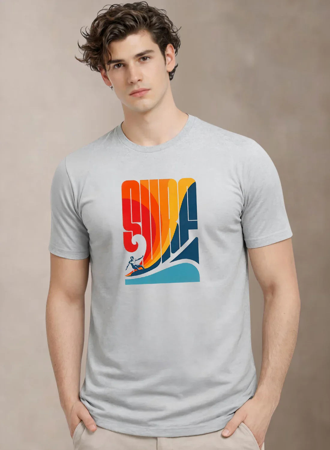 Adro Mens Printed TShirt | 180 GSM Cotton Regular Fit T-shirt | Lightweight Casual T shirt for Travel, Work From Home & Weekends Grey