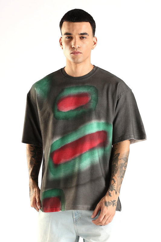 Adro Trendy Oversized Baggy Fit Drop Shoulder Tshirt in Tie & Dye Style