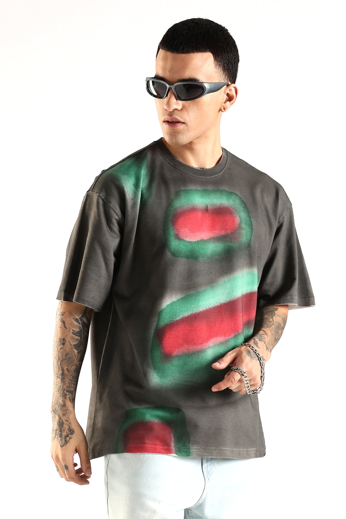 Adro Trendy Oversized Baggy Fit Drop Shoulder Tshirt in Tie & Dye Style