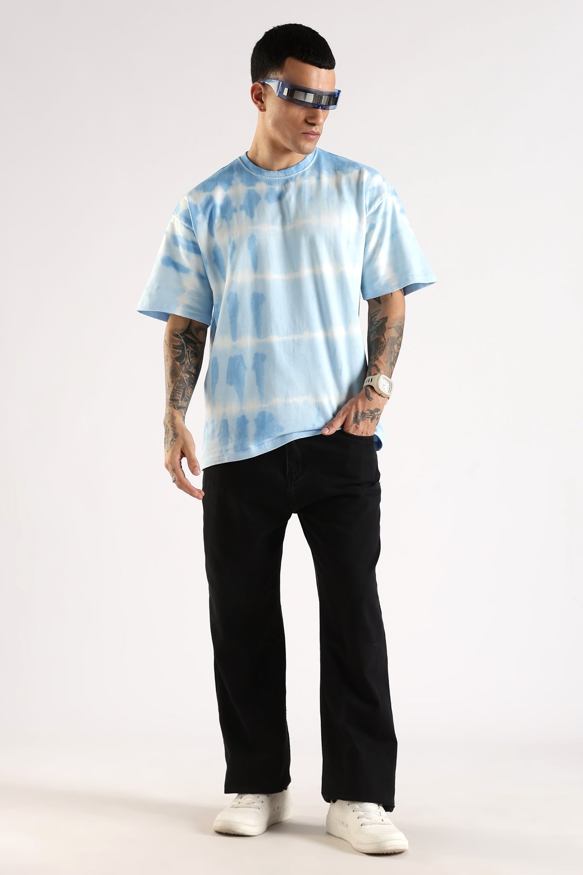 Adro Trendy Oversized Baggy Fit Drop Shoulder Tshirt in Tie & Dye Style