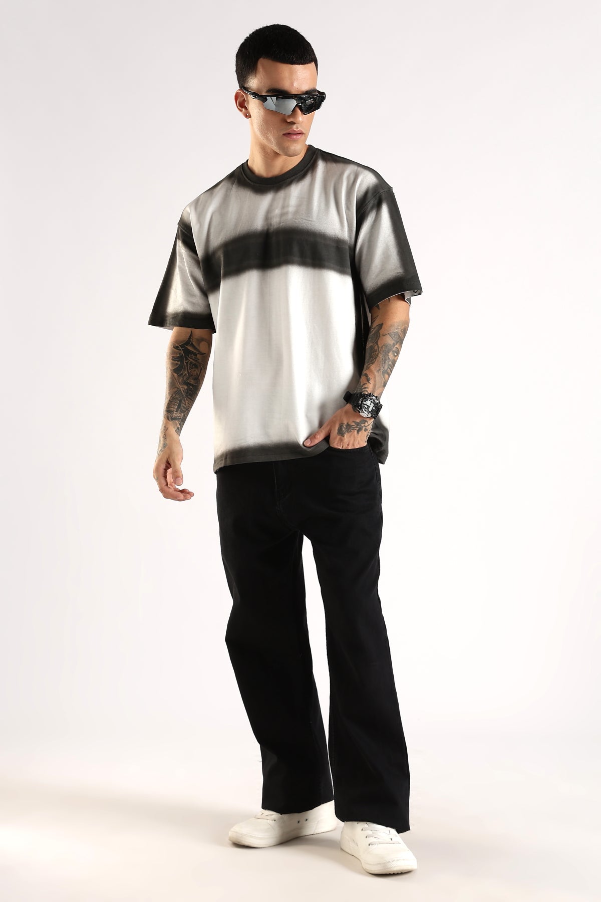Adro Trendy Oversized Baggy Fit Drop Shoulder Tshirt in Tie & Dye Style