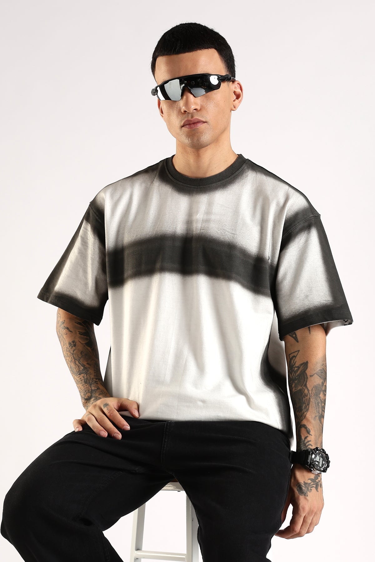 Adro Trendy Oversized Baggy Fit Drop Shoulder Tshirt in Tie & Dye Style
