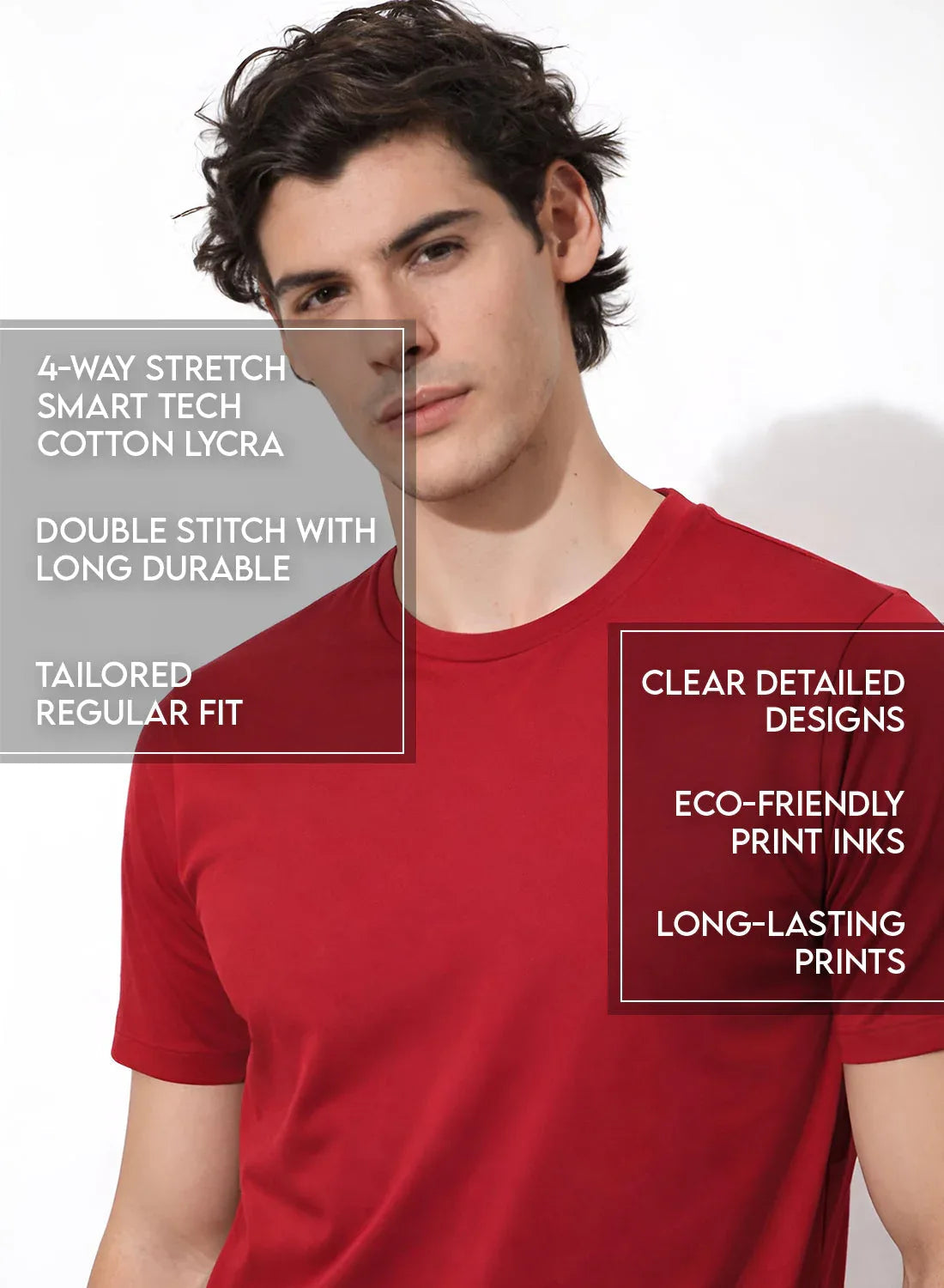 Adro Tennis Printed T-Shirt for Men | Cotton Lycra | 180 GSM Regular Fit | Sports Casual Tee | Printed Tshirt for Men| Sports Stylish T shirt
