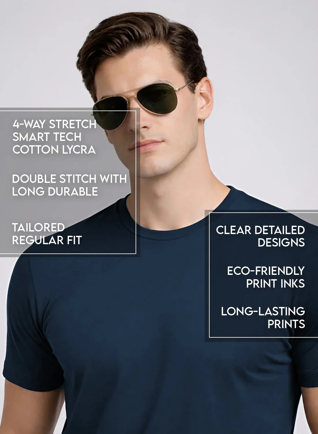 Adro Mens Printed TShirt | 180 GSM Cotton Regular Fit T-shirt | Lightweight Casual T shirt for Travel, Work From Home & Weekends