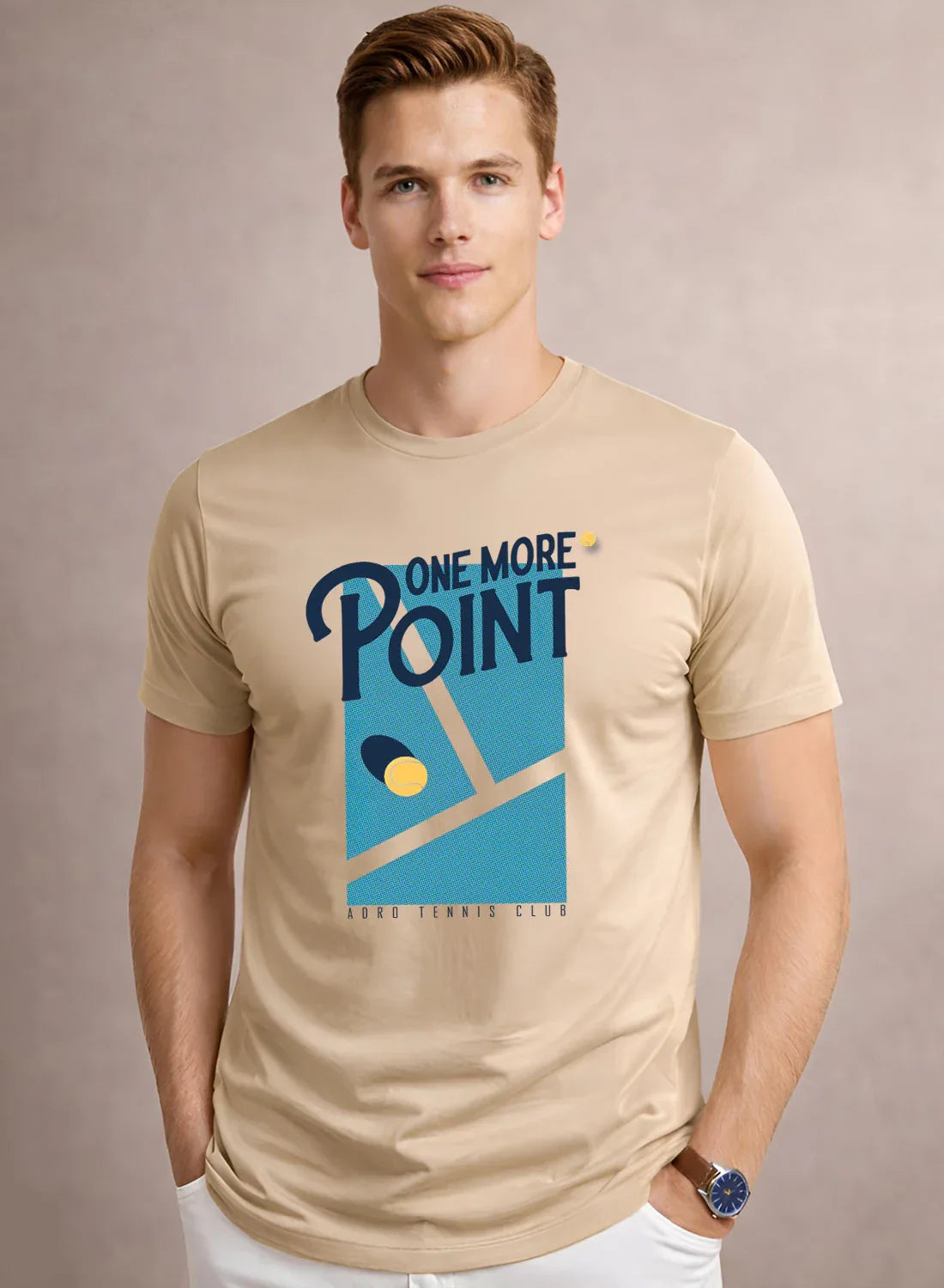 Adro Tennis Printed T-Shirt for Men | Cotton Lycra | 180 GSM Regular Fit | Sports Casual Tee | Printed Tshirt for Men|  Sports Stylish T shirt