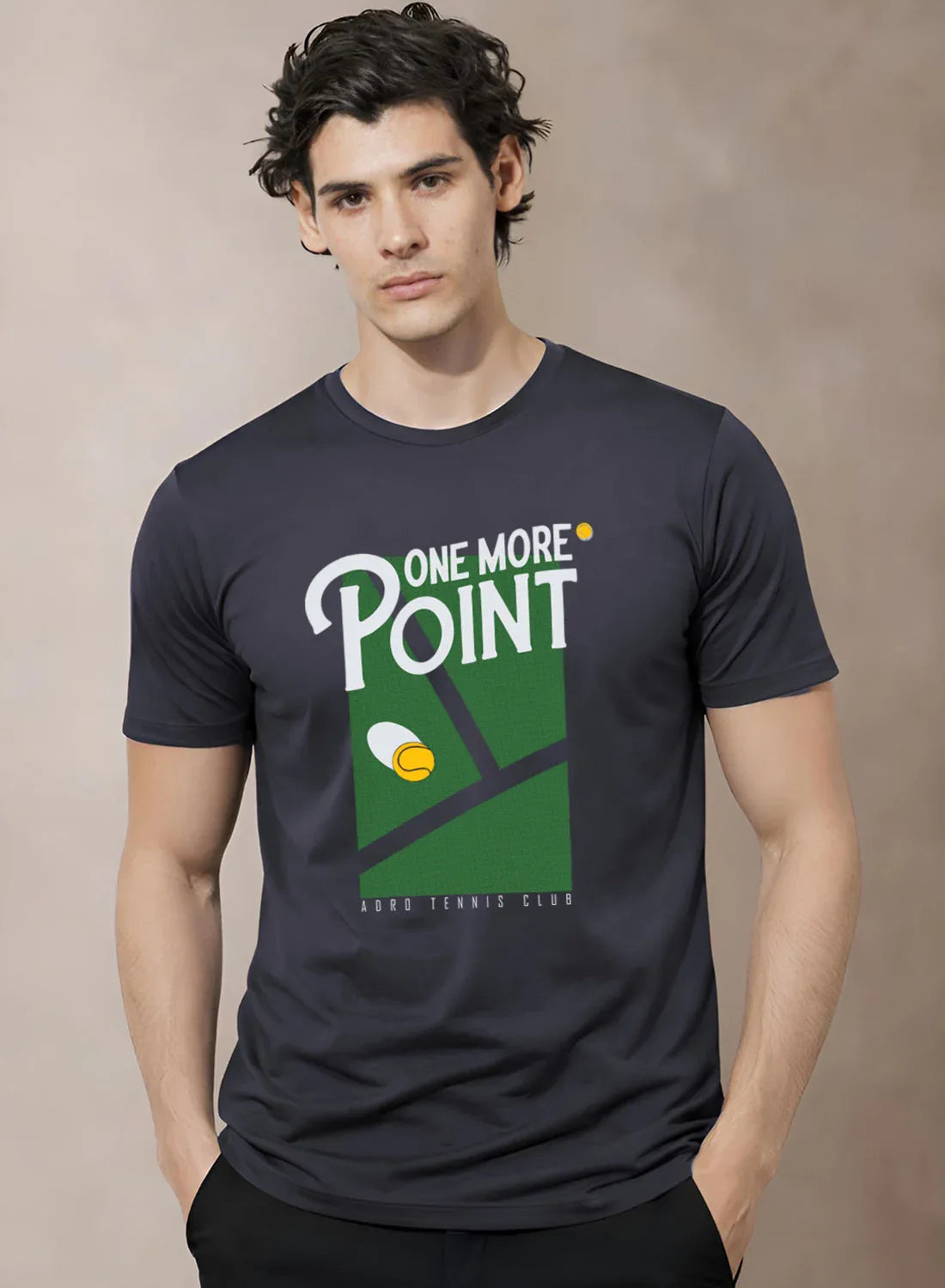 Adro Tennis Printed T-Shirt for Men | Cotton Lycra | 180 GSM Regular Fit | Sports Casual Tee | Printed Tshirt for Men|  Sports Stylish T shirt
