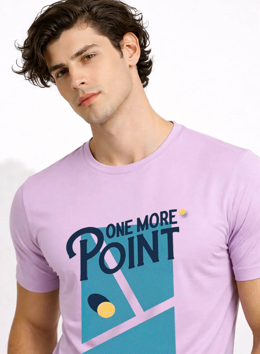 Adro Tennis Printed T-Shirt for Men | Cotton Lycra | 180 GSM Regular Fit | Sports Casual Tee | Printed Tshirt for Men|  Sports Stylish T shirt