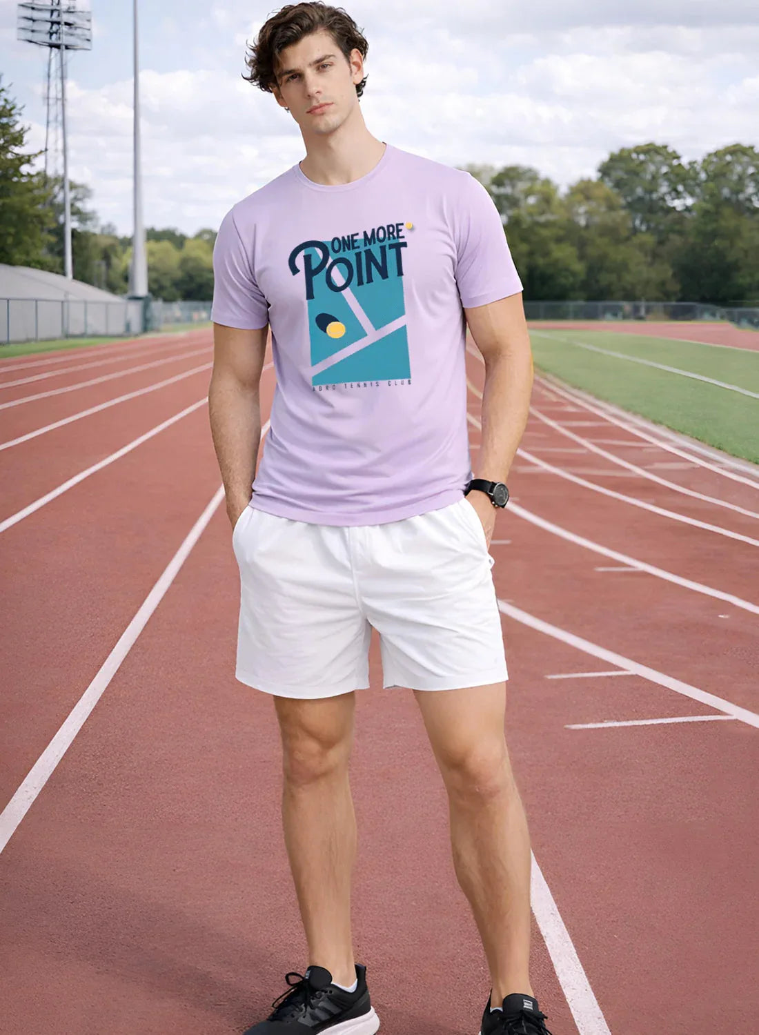 Adro Tennis Printed T-Shirt for Men | Cotton Lycra | 180 GSM Regular Fit | Sports Casual Tee | Printed Tshirt for Men|  Sports Stylish T shirt