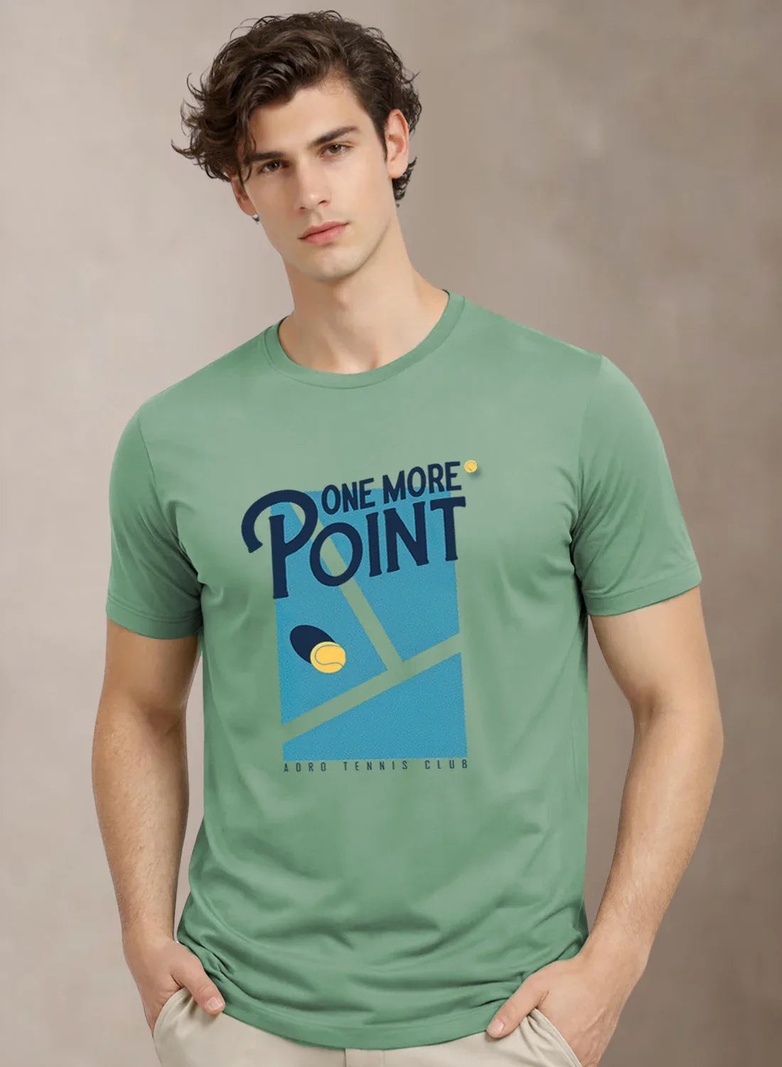 Adro Tennis Printed T-Shirt for Men | Cotton Lycra | 180 GSM Regular Fit | Sports Casual Tee | Printed Tshirt for Men|  Sports Stylish T shirt