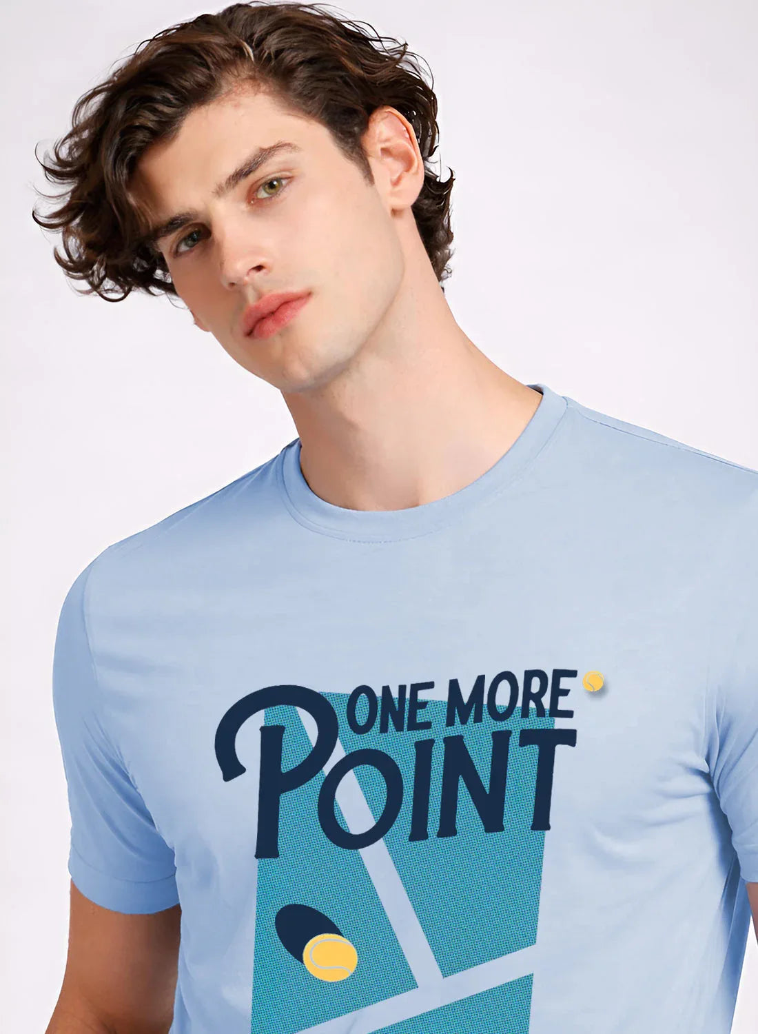 Adro Tennis Printed T-Shirt for Men | Cotton Lycra | 180 GSM Regular Fit | Sports Casual Tee | Printed Tshirt for Men|  Sports Stylish T shirt