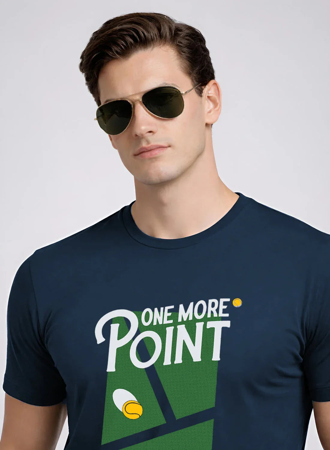 Adro Tennis Printed T-Shirt for Men | Cotton Lycra | 180 GSM Regular Fit | Sports Casual Tee | Printed Tshirt for Men|  Sports Stylish T shirt