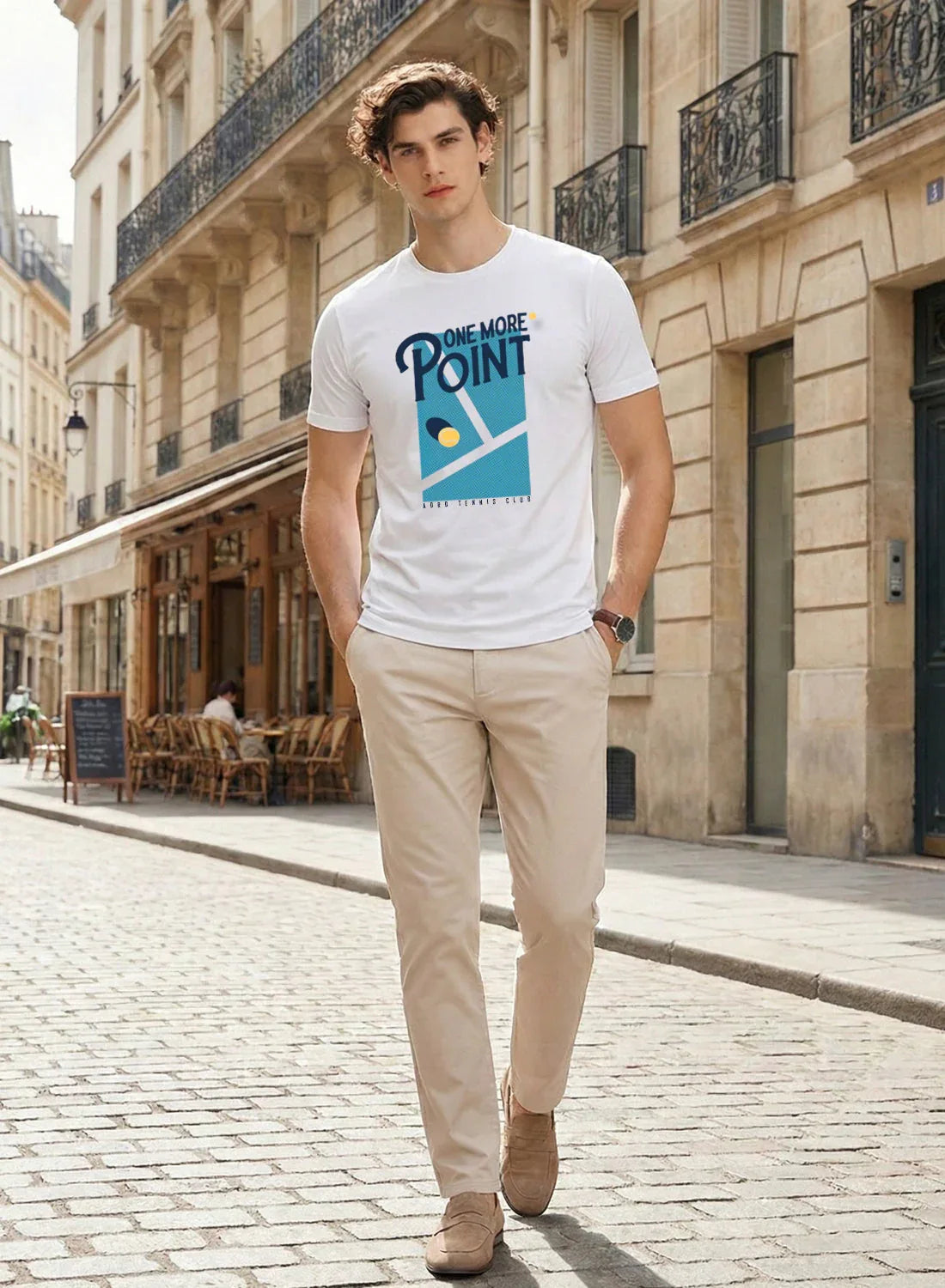 Adro Tennis Printed T-Shirt for Men | Cotton Lycra | 180 GSM Regular Fit | Sports Casual Tee | Printed Tshirt for Men|  Sports Stylish T shirt