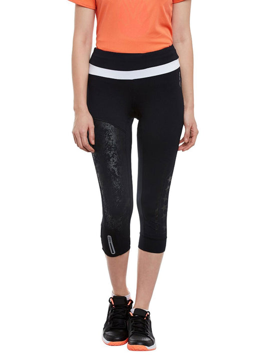 Alcis Black Three-Quarter Running Tights AKRUWLG0900250 AKRUWLG0900250-S