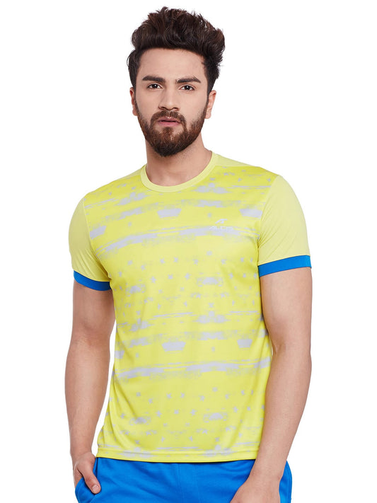Alcis Men Printed Yellow Tshirts AKTRMTE100267-S