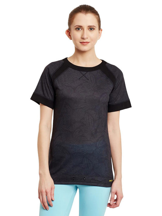 Alcis Women Solid Black Tshirts AKYGWTE0990126-S