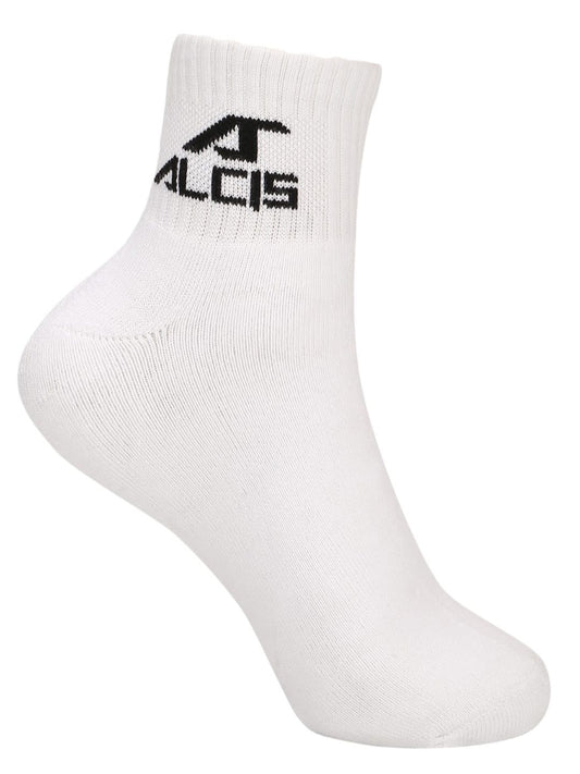 Alcis Men White Ankle Length Socks-Pack of 1 ALD1PCK02WHT-Free Size-White ALD1PCK02WHT-Free Size