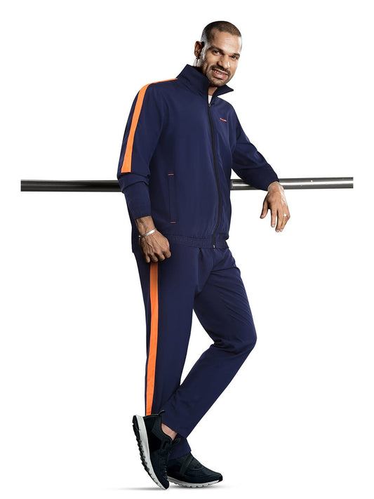 Alcis Men Colourblocked Navy Blue Tracksuits ALSNAP2022-S