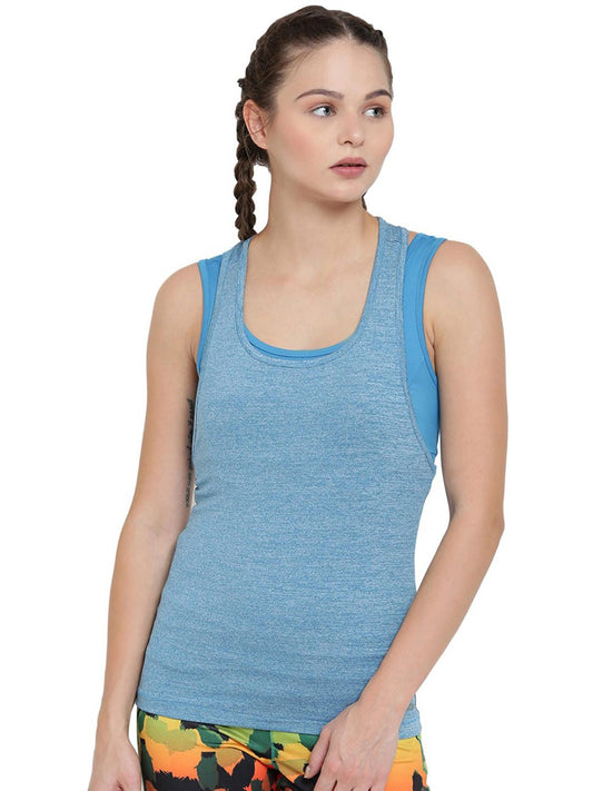 Alcis Women Blue Solid Tank Top ALTWT134575-XS