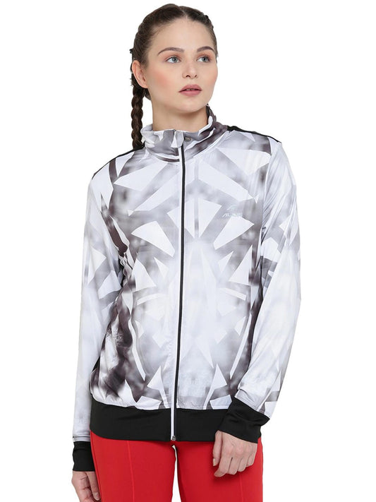 Alcis Women White Printed Sporty Jacket ALWJA157473 ALWJA157473-S
