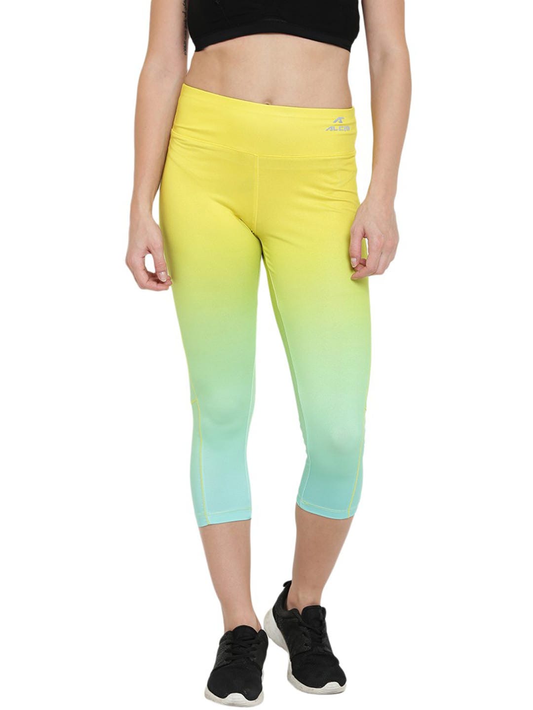 Alcis Yellow & Sea Green Tights ALWPA144432 ALWPA144432-XS
