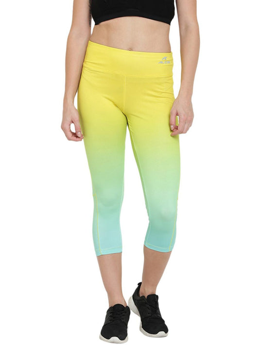Alcis Yellow & Sea Green Tights ALWPA144432 ALWPA144432-XS