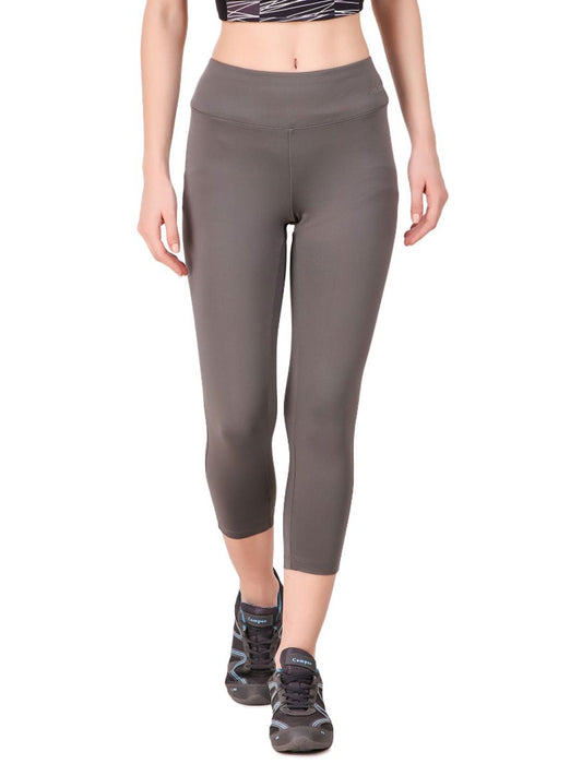 Alcis Women Grey Melange Solid Tights ALWPA151459-S