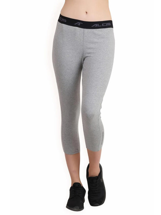 Alcis Womens Solid Grey Legging ALWPA152460 ALWPA152460-XS