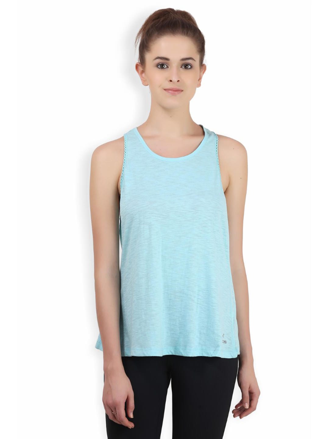 Alcis Side Lace Aqua Blue Tank Top ALWTP135397-XS