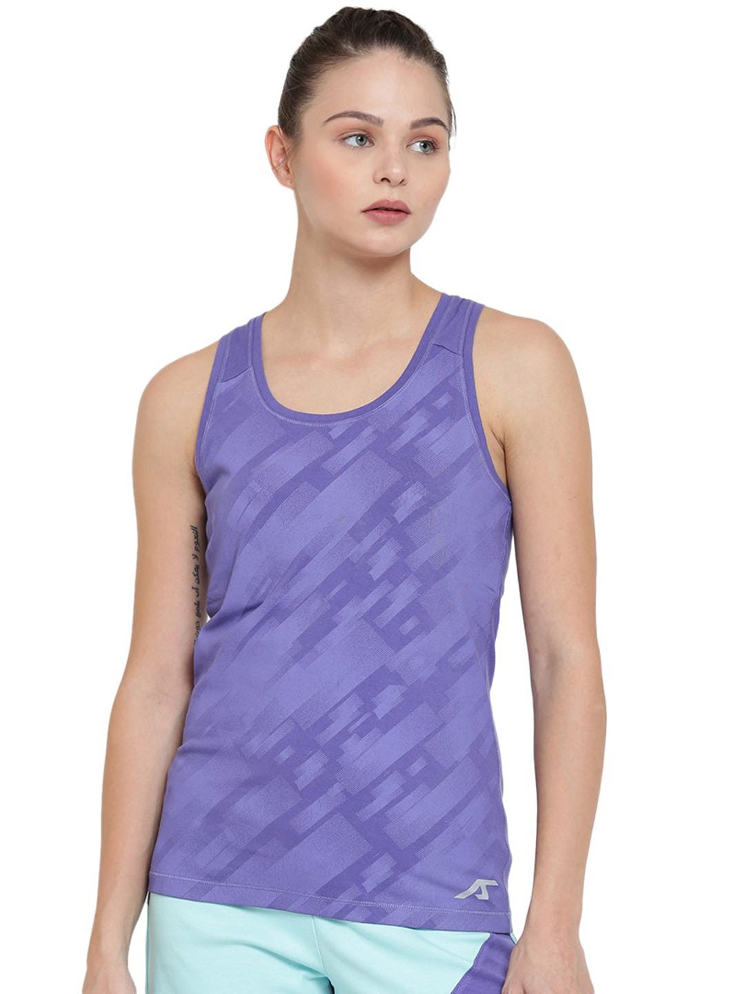 Alcis Women Purple Printed Tank Top ALWTP137407-XS