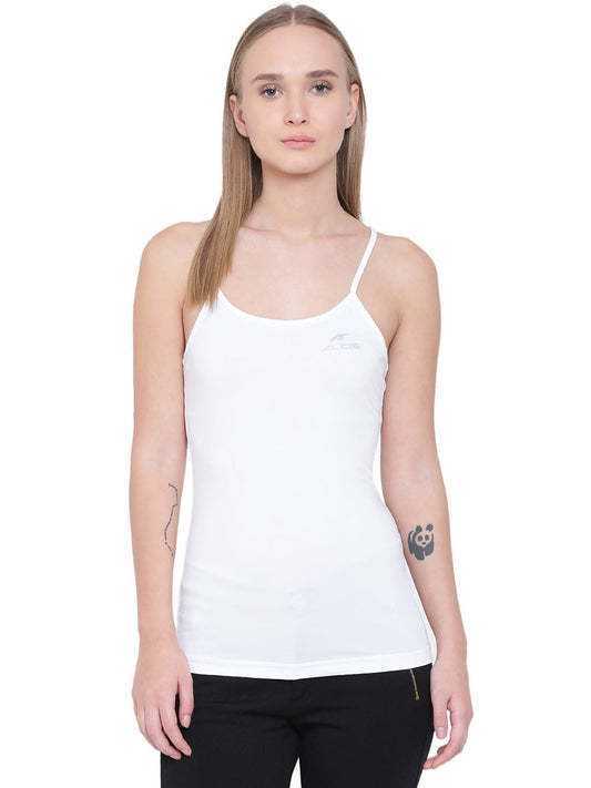 Alcis Lean Strap Back White Tank Top ALWTP138412-S