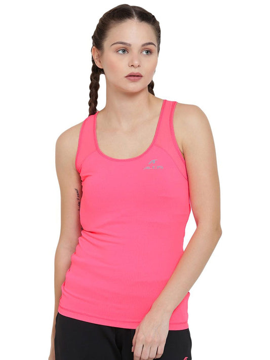 Alcis Women Pink Solid Tank Top ALWTP139413-XS
