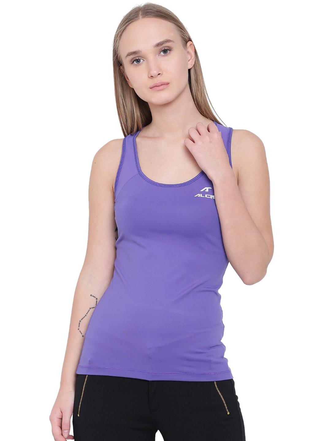 Alcis Women Purple Tank Top ALWTP139415-XS