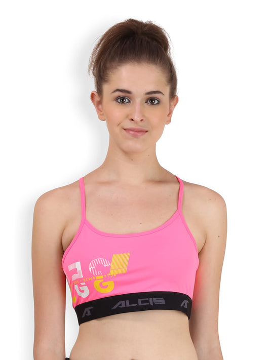 Alcis Women's Printed Pink Top ALWTP140419-XS