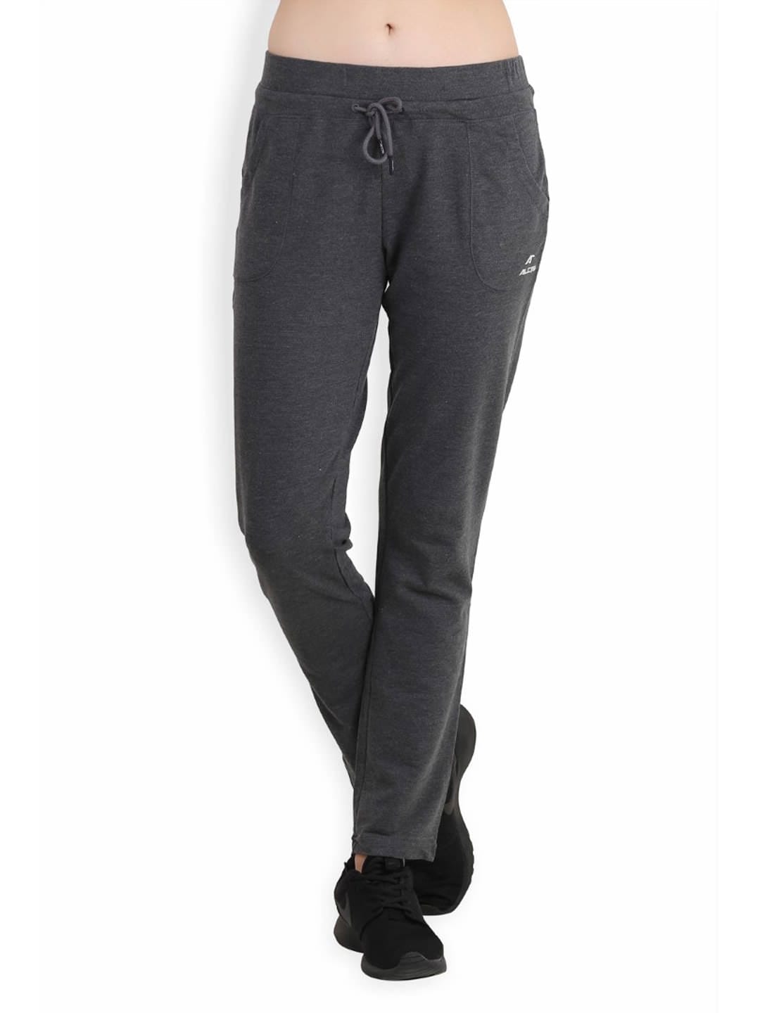 Alcis Womens Solid Black Track Pant ALWYP134425 ALWYP134425-XS