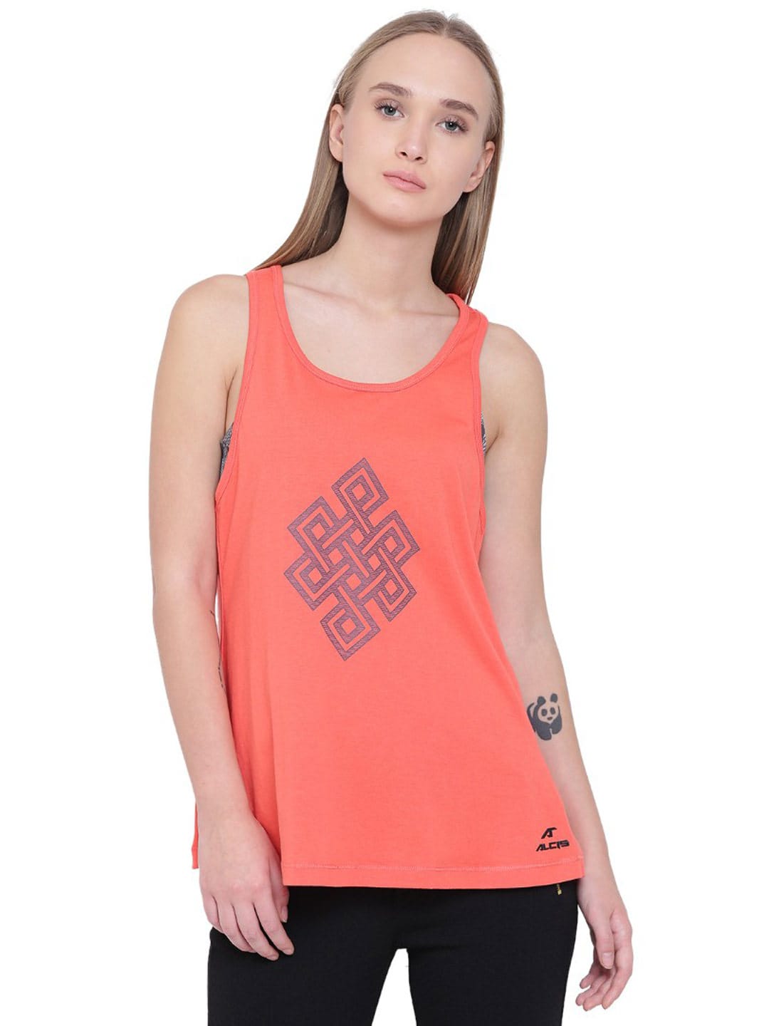 Alcis Infinity Orange Tank Top ALWYT134408-XS