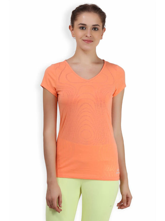 Alcis Face Burnout Peach Solid Top ALWYT134436-XS
