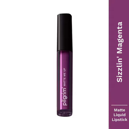 Pilgrim Matte Me Up Liquid Long-Lasting Lipstick Sizzlin'Magenta - 14 3 MILLI_LITRE