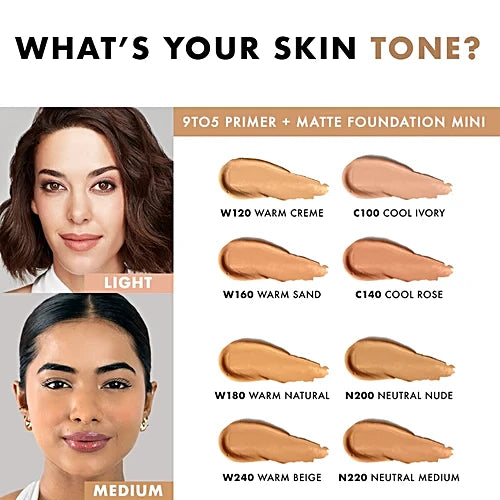 9To5 PRIMER + MATTE PERFECT COVER FOUNDATION MINI - Warm Beige W240